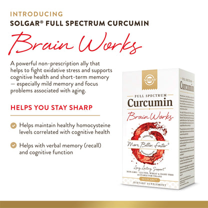 Solgar Full Spectrum Curcumin Brain Works, 90 Licaps, 30 Servings - Non-GMO