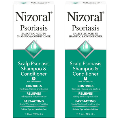 Nizoral Psoriasis Shampoo & Conditioner, 11 Oz, 2 Pk Gentle Scalp Treatment