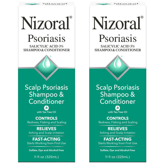 Nizoral Psoriasis Shampoo & Conditioner, 11 Oz, 2 Pk Gentle Scalp Treatment