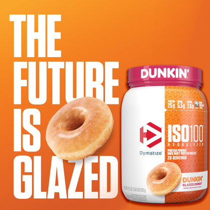 Dymatize ISO100 Protein Powder, 100% Whey Isolate, Dunkin' Glazed Donut