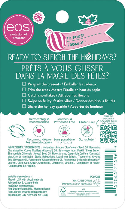 eos Holiday Lip Balm Sticks, Sugar Plum Spritz & Candy Apple, Limited Edition Lip Care, Stocking Stuffers, Natural Shea Butter, 0.14 oz, 2-pack