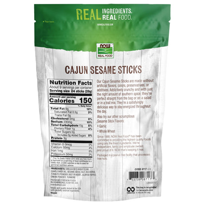 NOW Foods, Cajun Sesame Sticks, Product of the USA, No Preservatives, Additives or Hydrogenated Oils, Delicious Spicy Cajun Flavor, Certified Non-GMO, 9-Ounce (Packaging May Vary)