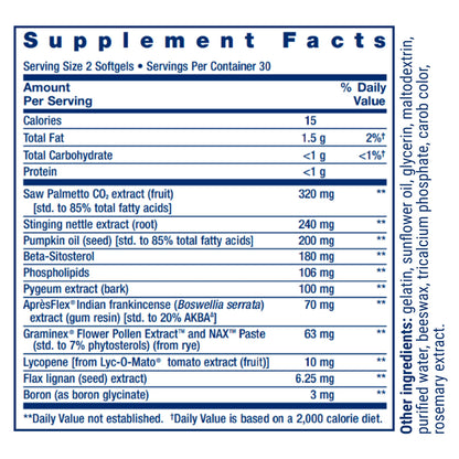 Life Extension, Ultra Prostate Formula, Saw Palmetto for Men, pygeum, stinging Nettle Root, lycopene, Prostate Health, Urination Flow, Psa, 60 Count