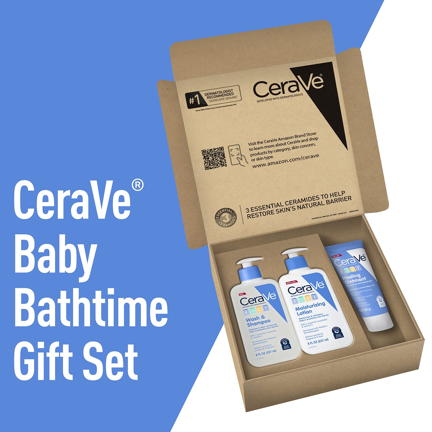 CeraVe Baby Bath Set, Wash & Shampoo, Moisturizing Lotion, Healing Ointment
