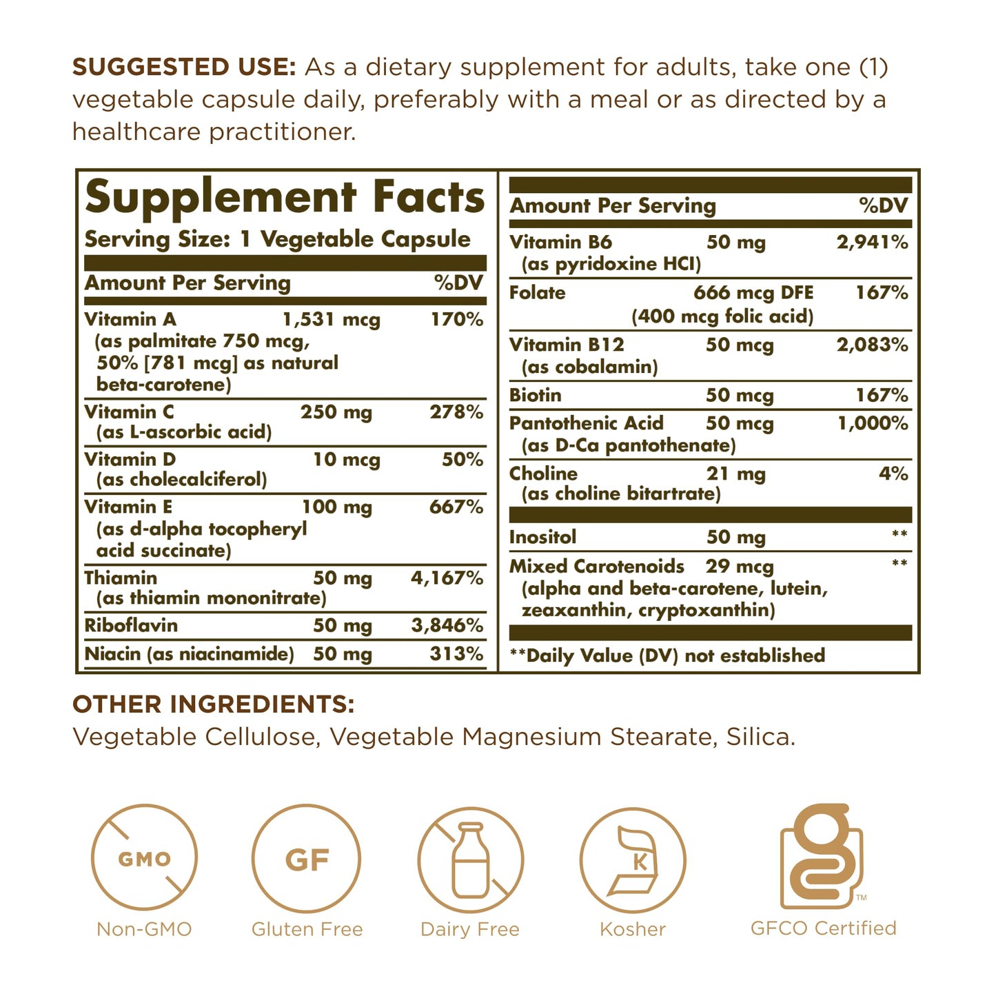 Solgar - Vitamins Only Vegetable Capsules 90 Count