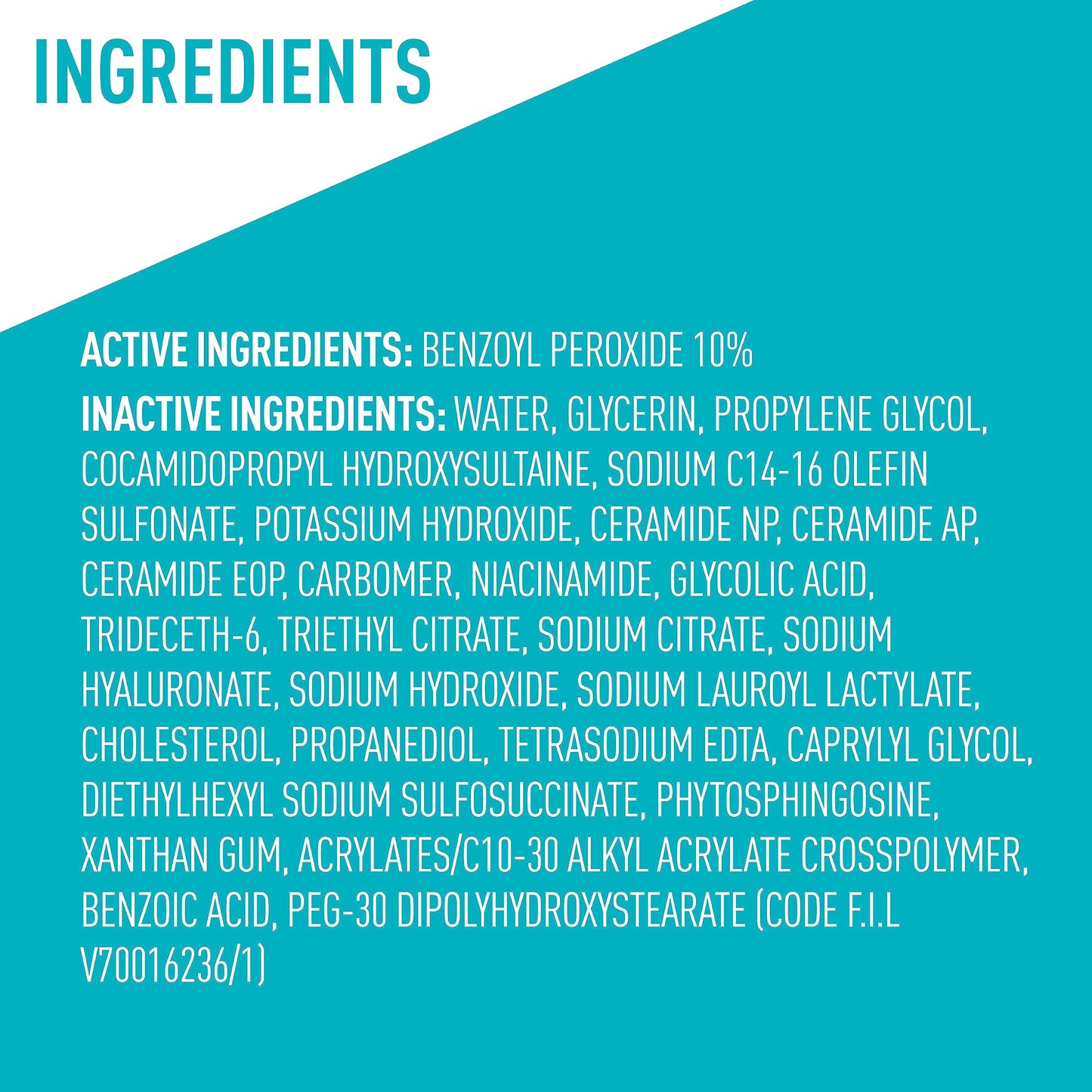 CeraVe Acne Foaming Cream Wash, 10% Benzoyl Peroxide Facial Cleanser, 5oz