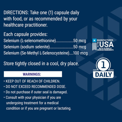 Life Extension Super Selenium Complex, 200 mcg – 3 Forms of Selenium, Vitamin E – Cellular Health & Longevity Support – Gluten-Free, Non-GMO, Vegetarian, 1 Daily – 100 Capsules