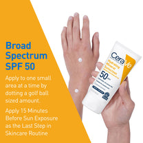 CeraVe Hydrating Mineral Sunscreen SPF 50 Face Sunscreen, Travel Size 2.5oz