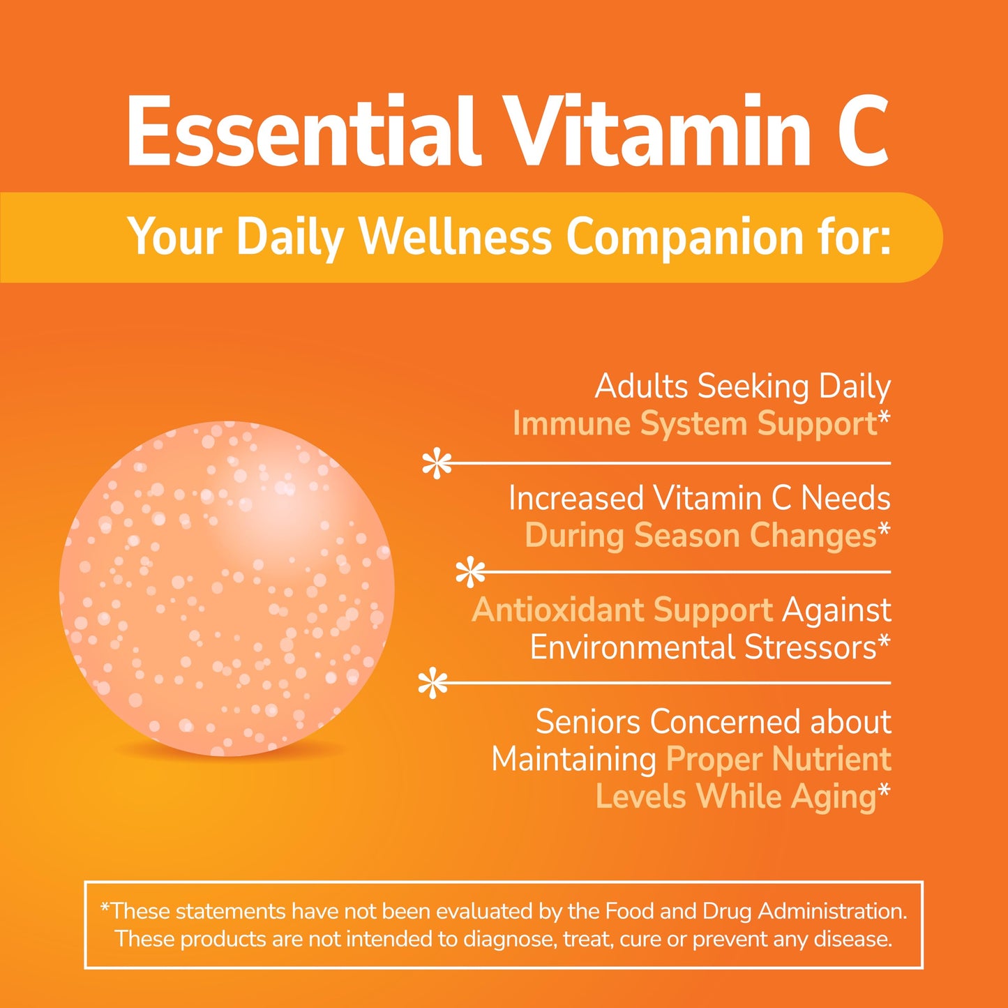 21st Century Vitamin C 500mg Chewable, Orange, Immune Support, 110ct