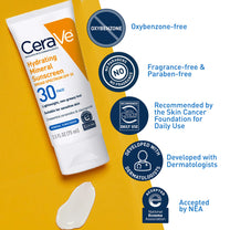 CeraVe Hydrating Mineral Sunscreen SPF 30 with Hyaluronic Acid, 2.5oz