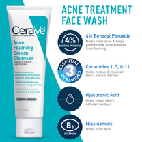 CeraVe Acne Skin Care Set, Foaming Cleanser + Retinol Serum + AM&PM Lotion