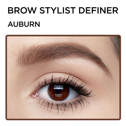 L'Oreal Paris Makeup Brow Stylist Definer Waterproof Eyebrow Pencil, Ultra-Fine Mechanical Pencil, Draws Tiny Brow Hairs and Fills in Sparse Areas and Gaps, Auburn, 0.003 Oz