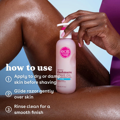 eos Cashmere Shave Oil- Fresh & Cozy, Moisturizing Shea Butter, 6 fl oz