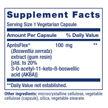 Life Extension Boswellia, standardized Boswellia serrata Extract, Promotes Joint, Cell & arterial Health, Gluten-Free, Non-GMO, Vegetarian, 60 Capsules