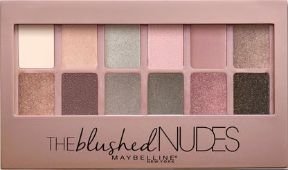 Maybelline The Blushed Nudes Eyeshadow Palette Makeup, 12 Pigmented Matte & Shimmer Shades, Blendable Powder, 1 Count