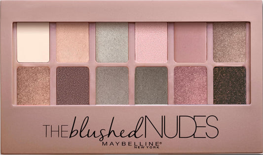 Maybelline The Blushed Nudes Eyeshadow Palette Makeup, 12 Pigmented Matte & Shimmer Shades, Blendable Powder, 1 Count