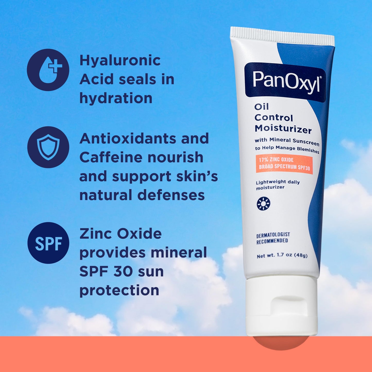 PanOxyl Oil Control Moisturizer, 17% Zinc Oxide, SPF 30, 1.7 oz