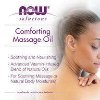 NOW Foods Solutions, Comforting Massage Oil, Vitamin Infused Blend, Soothing and Nourishing, 16-Ounce