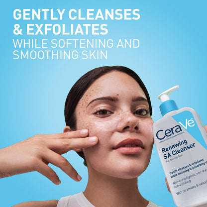 CeraVe Renewing Salicylic Acid Cleanser, BHA Exfoliating Face Wash, 16oz