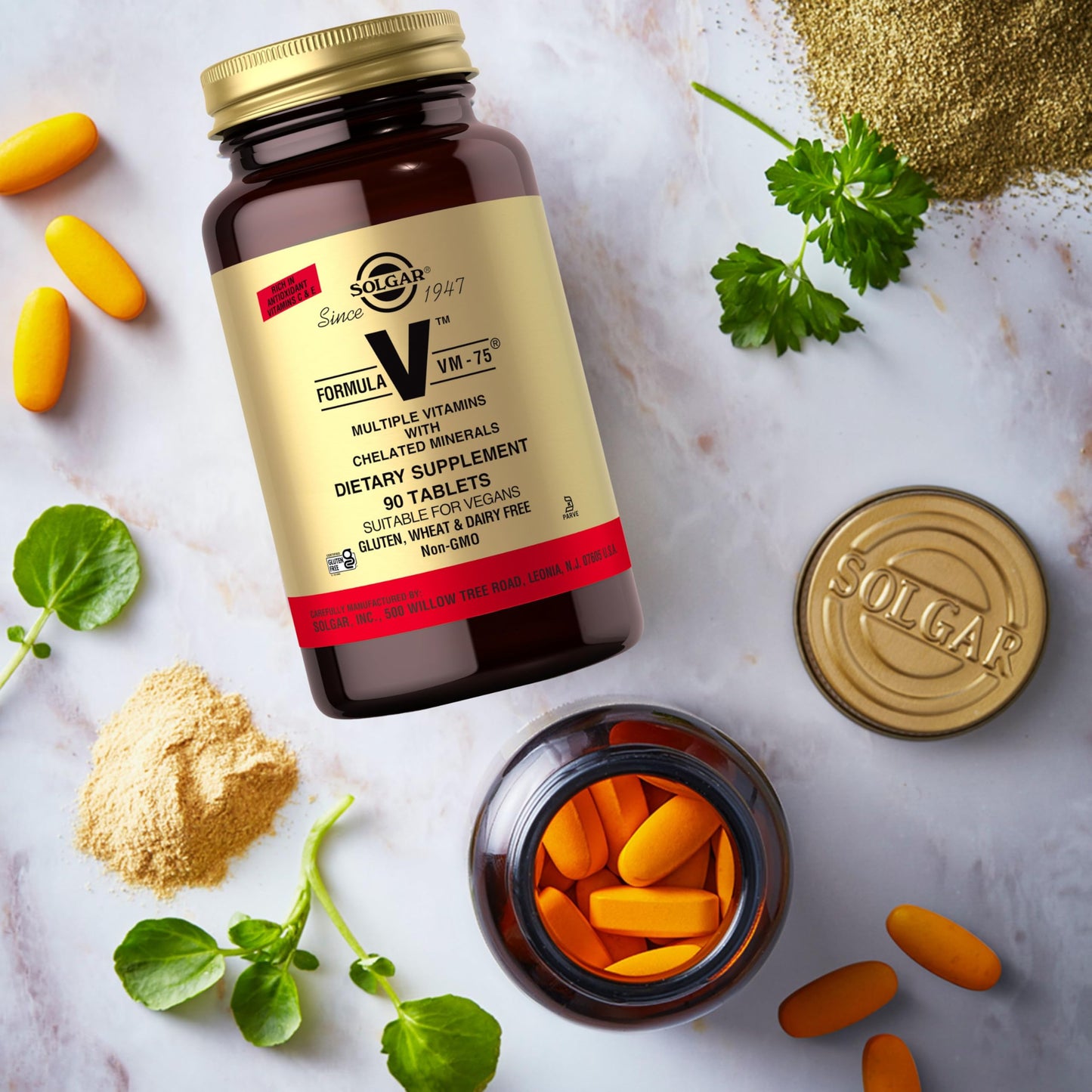 Solgar Formula VM-75, 90 Tablets - Vitamin A, B6, B12, C, D, E, Vegan