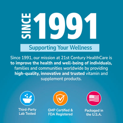 21st Century Calcium 1000mg Plus D3 Tablets, Bone Health, 90 Count