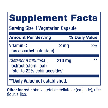 Life Extension Standardized Cistanche, C. tubulosa, Vitamin C, Immune Support, Blood Pressure Support, Cardiovascular Health, Healthy Aging, Gluten Free, Non-GMO, Vegetarian, 30 Capsules