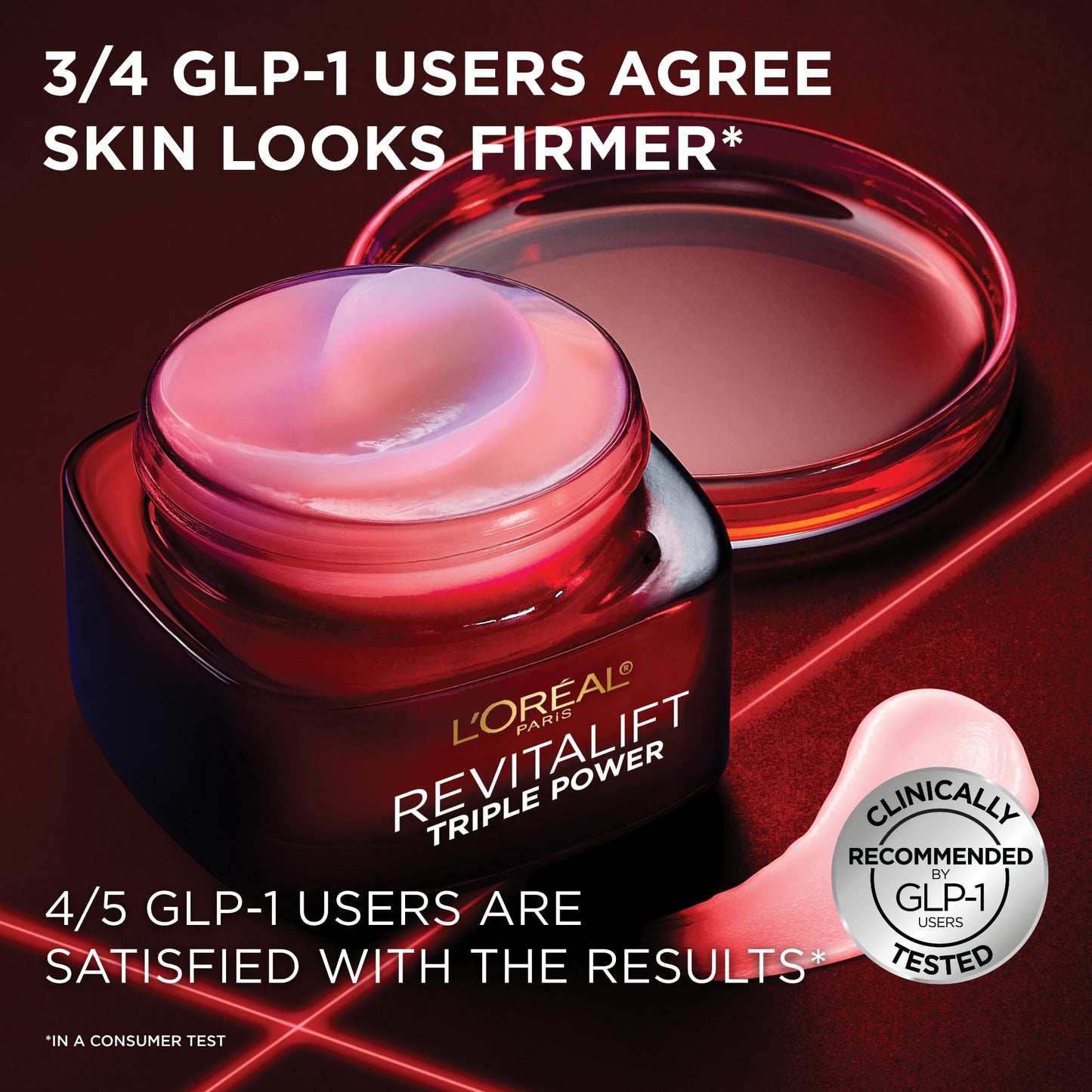 L'Oreal Paris Revitalift Triple Power Anti-Aging Face Moisturizer, Pro Retinol, Hyaluronic Acid & Vitamin C to Reduce Wrinkles, Firm & Brighten Skin, 1.7 Oz