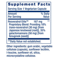 Life Extension Resveratrol Elite, Trans-resveratrol, Healthy Aging, Cardiovascular Health, Brain Health, oxidative Stress, Gluten-Free, Non-GMO, Vegetarian, 30 Capsules