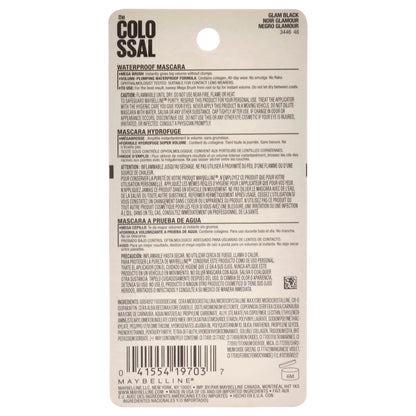 Maybelline Volum' Express Colossal Waterproof Mascara Makeup, Volumizing, Glam Black, 1 Count