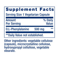 Life Extension D, L-Phenylalanine Capsules, 500 mg – Supports Mood Health, Promotes Neurotransmitter Health – Gluten-Free, Non-GMO, Vegetarian – 100 Capsules