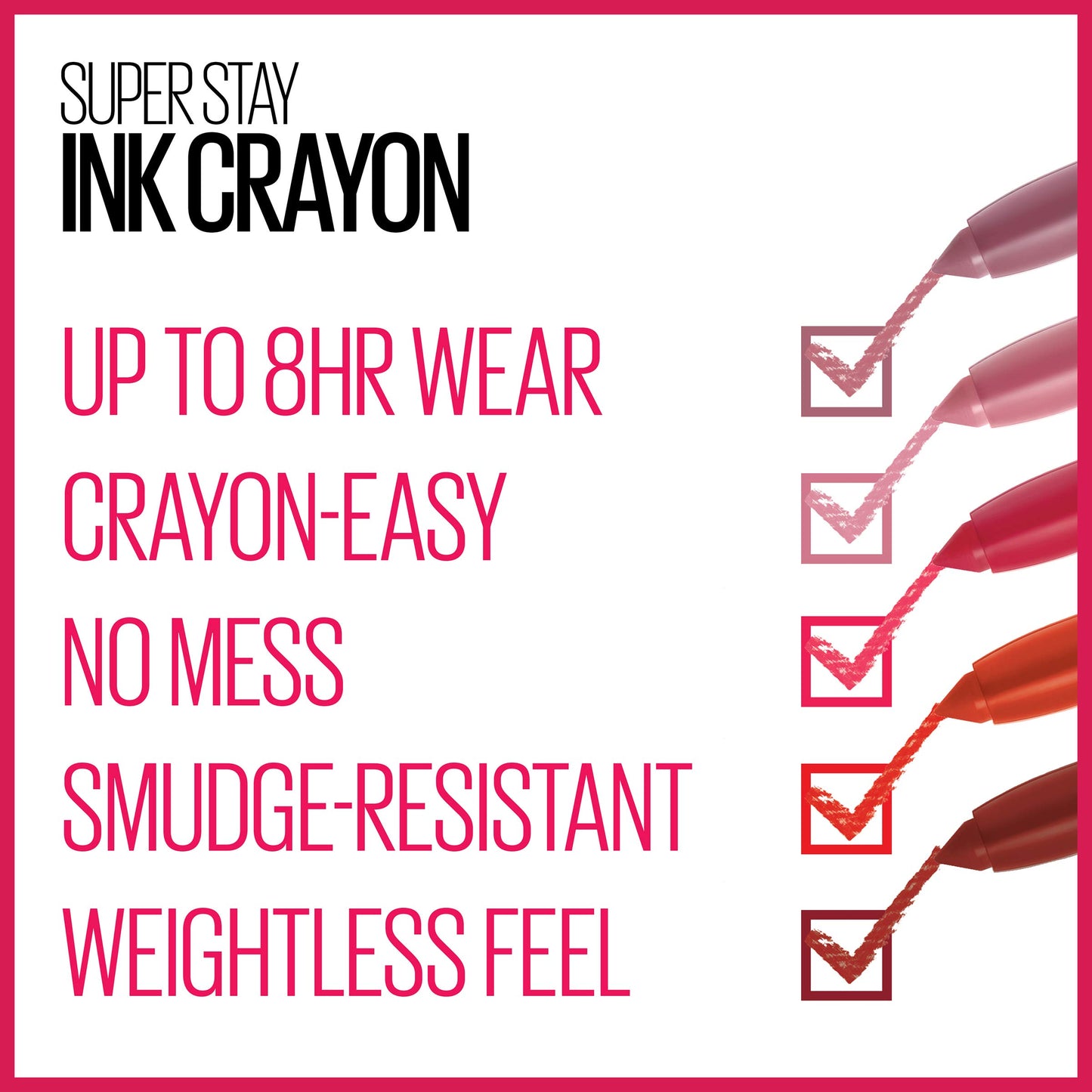 Maybelline SuperStay Ink Crayon Matte Longwear Lipstick With Built-in Sharpener, Know No Limits, 0.04 Ounce