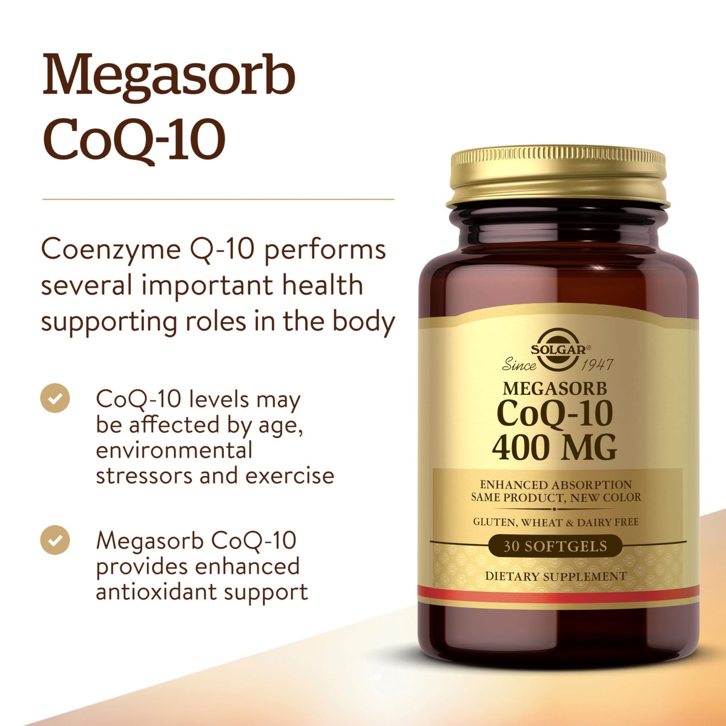 Solgar Megasorb CoQ-10 400 mg, 60 Softgels - Supports Brain Function