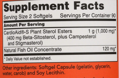 NOW Foods SPO Beta-Sitosterol Plant Sterols with Fish Oil, 180 Count