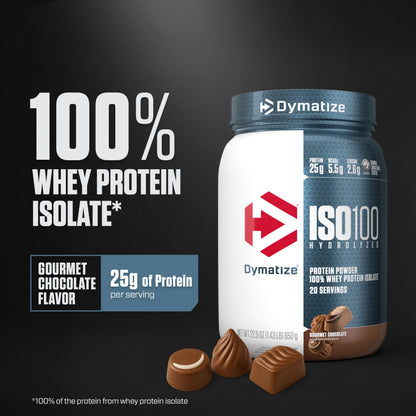 Dymatize ISO100 Protein Powder, 100% Whey Isolate, Gourmet Chocolate