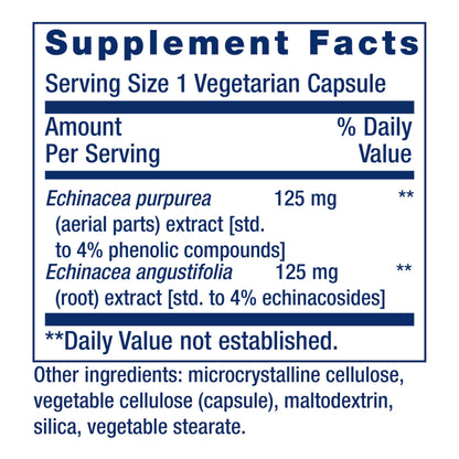 Life Extension Echinacea Elite, E. purpurea, E. angustifolia, Whole-Plant Extract, Immune Support, Dual-extracts, standardized Formula, Gluten Free, Non-GMO, Vegetarian, 60 Capsules