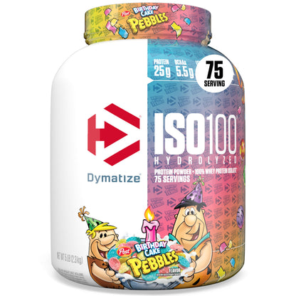 Dymatize ISO100 Protein Powder, 100% Whey Isolate, Birthday Cake