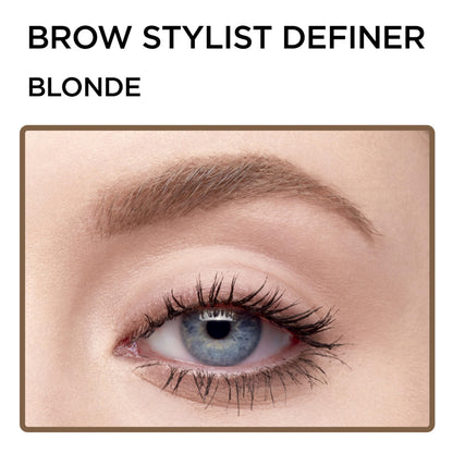 L'Oreal Paris Makeup Brow Stylist Definer Waterproof Eyebrow Pencil, Ultra-Fine Mechanical Pencil, Draws Tiny Brow Hairs and Fills in Sparse Areas and Gaps, Blonde, 0.003 Ounce (Pack of 1)