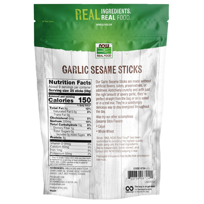 NOW Foods, Garlic Sesame Sticks, Product of the USA, Certified Non-GMO, 9-Ounce (Packaging May Vary)