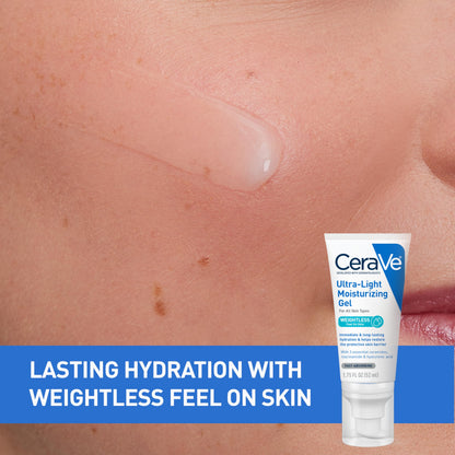 CeraVe Ultra-Light Moisturizing Gel, Niacinamide Face Moisturizer, 1.75oz