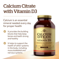 Solgar Calcium Citrate with Vitamin D3, 240 Tablets - 60 Servings