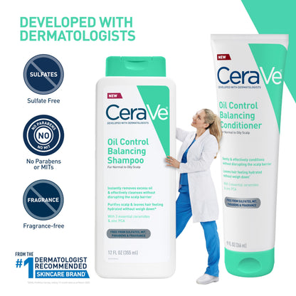 CeraVe Oil Control Shampoo, Clarifying Shampoo with Hyaluronic Acid, 12oz