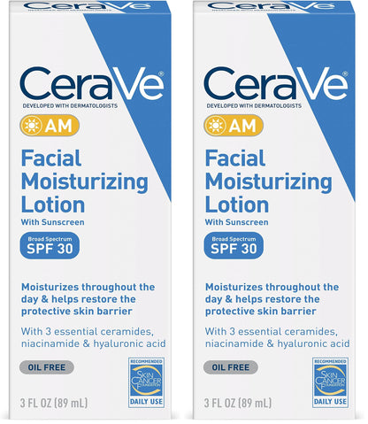 CeraVe Facial Moisturizing Lotion AM SPF 30 | 3 Ounce | Daily Face Moisturizer with SPF | Fragrance Free