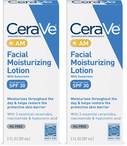 CeraVe Facial Moisturizing Lotion AM SPF 30 | 3 Ounce | Daily Face Moisturizer with SPF | Fragrance Free