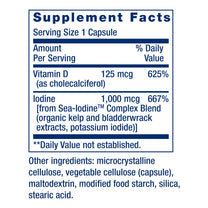 Life Extension Vitamin D3 with Sea-Iodine™, 125 mcg (5000 IU) – Immune Support, Bone Health, Thyroid Health – 1 Daily, Gluten-Free, Non-GMO – 60 Capsules