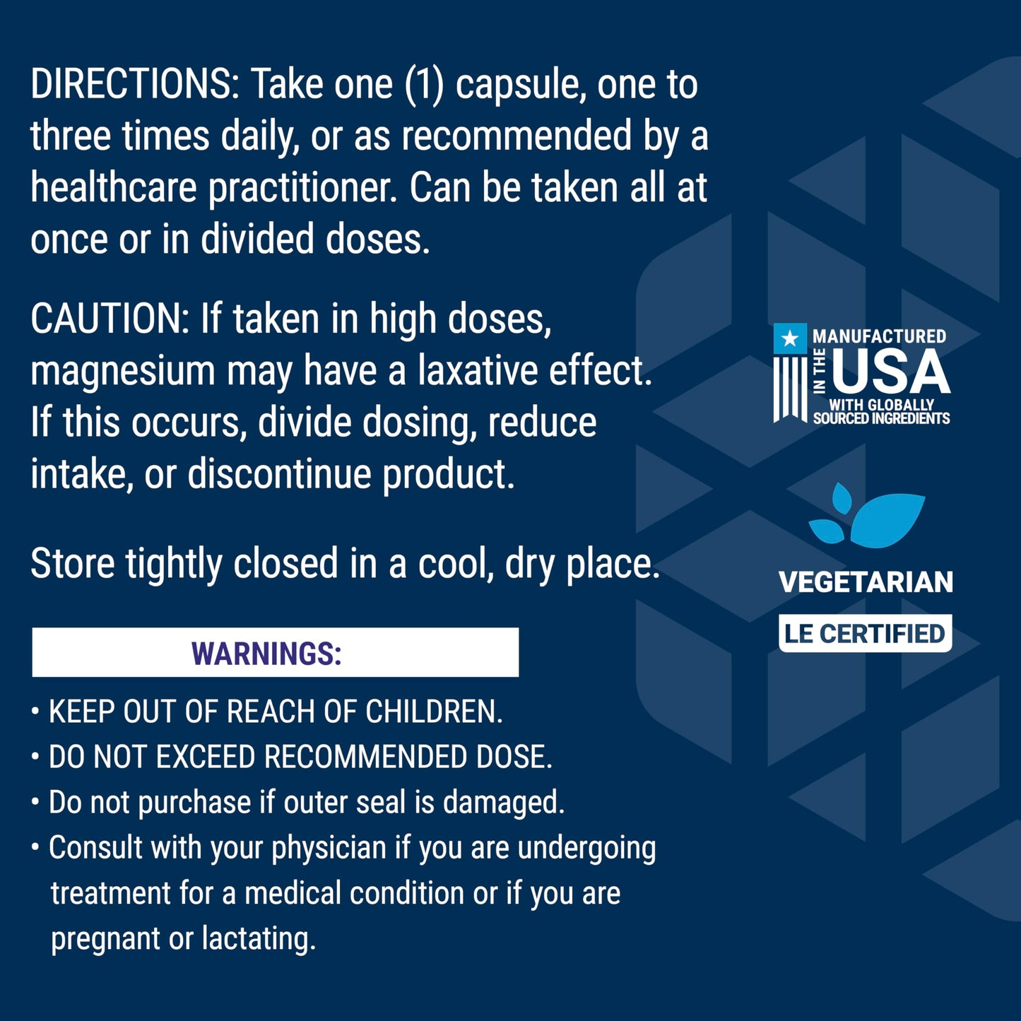 Life Extension Magnesium Citrate 100 mg Vegetarian Capsules, Blue, 100 Count
