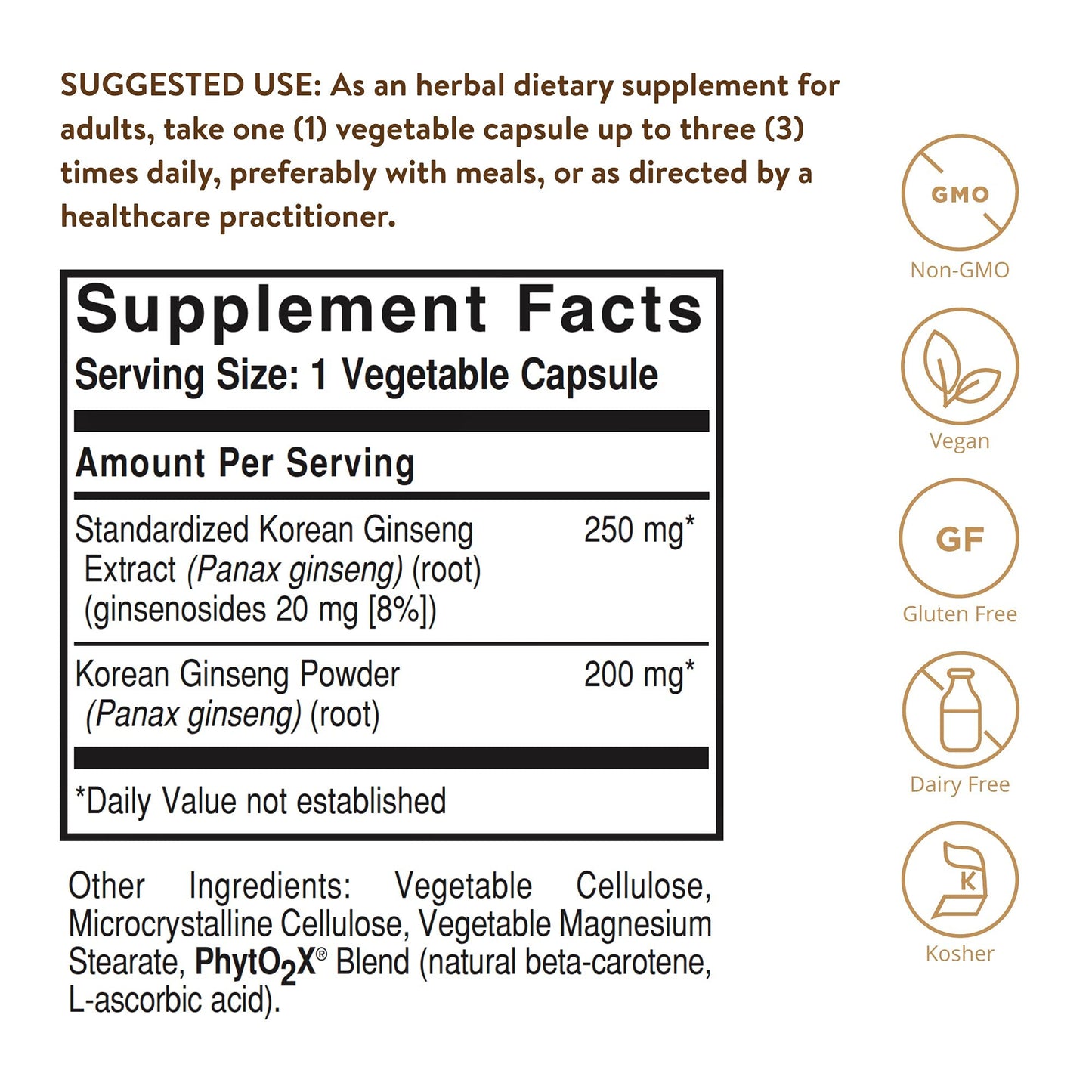 Solgar Korean Ginseng Root Extract, 60 Vegetable Capsules - Immune Support