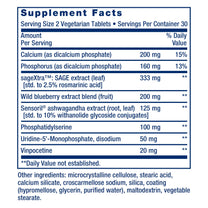 Life Extension Cognitex® Elite, sage, Blueberry, ashwagandha, phosphatidylserine, vinpocetine, Attention, Focus, Mood & Memory, Gluten-Free, Non-GMO, Vegetarian, 60 Tablets