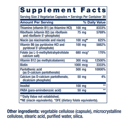 Life Extension BioActive Complete B-Complex, 60 Vegetarian Capsules