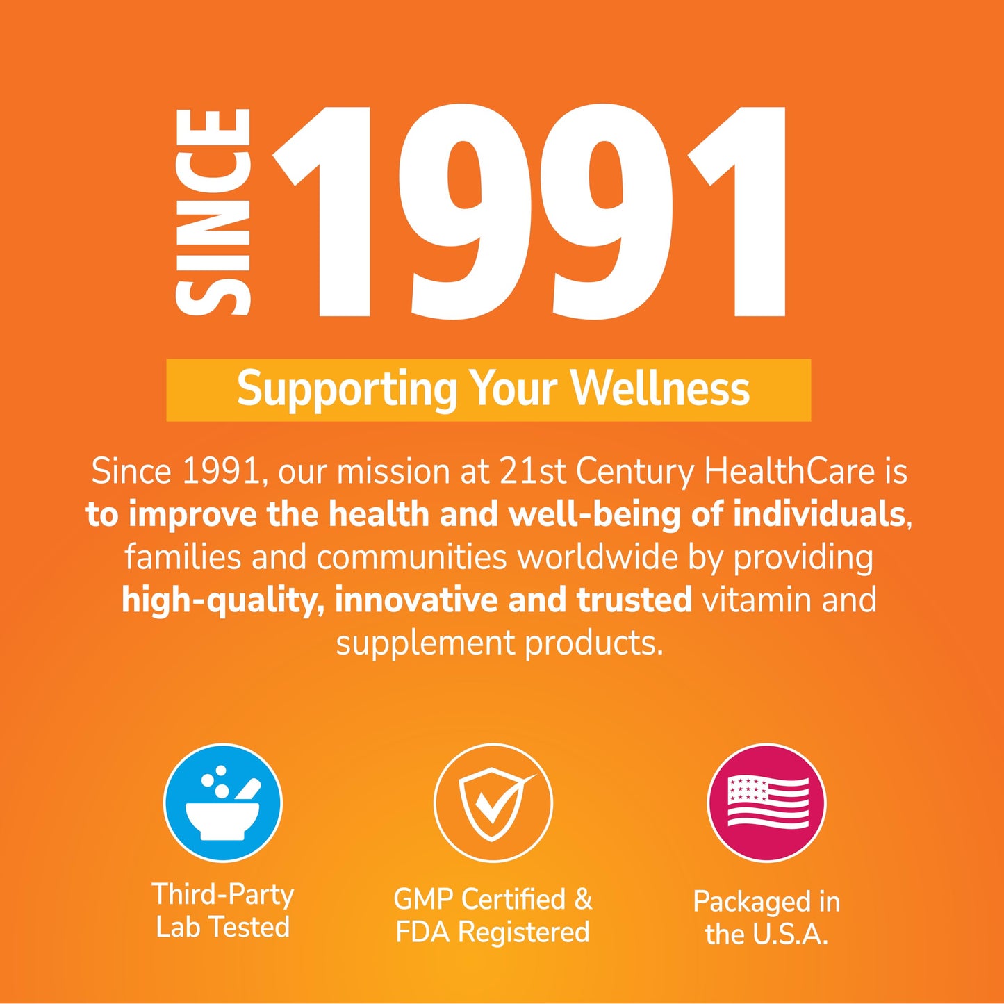 21st Century Vitamin C 500mg Chewable, Orange, Immune Support, 110ct