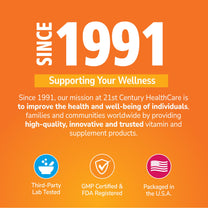 21st Century Vitamin C 500mg Chewable, Orange, Immune Support, 110ct